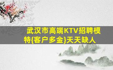 武汉市高端KTV招聘模特{客户多金}天天缺人